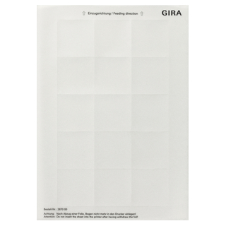 GIRA 287000 Beschriftungsbögen 51 x 51 mm Zubehör