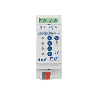 MDT AKK-0416.03 KNX Switch Actuator 4-fold, 2SU MDRC, 16 A, 230 V AC, compact, 70 µF, 10 ECG